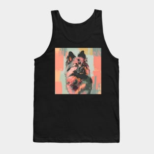 Retro Keeshond: Pastel Pup Revival Tank Top